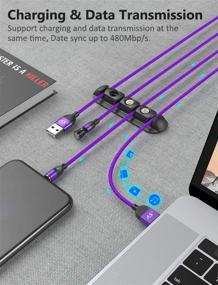 img 3 attached to 🔌 A.S Magnetic Charging Cable: Fast Charging & Data Transfer, Magnetic USB Cable for Micro USB and Type C Smartphones (Purple, 3.3ft+3.3ft+6.6ft+6.6ft)