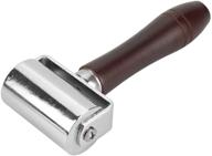 🔨 leather press edge roller - wooden handle with carbon steel rolling craft tool (2.36''/60mm) logo