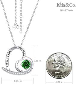 img 3 attached to 💚 I Love You to the Moon and Back: Sterling Silver Love Heart Jewelry with May Birthstone Emerald Necklace - Perfect Birthday Gift for Her