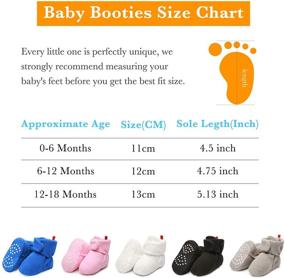 img 2 attached to Non-Slip Baby Fleece Booties | Unisex Newborn Toddler First Walkers | Warm House Shoes for Baby Boys & Girls