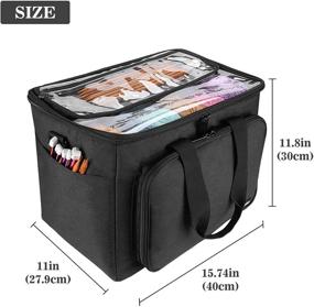 img 2 attached to 🧶 ProCase Knitting Bag - Large Capacity Yarn Storage Organizer Tote with Inner Divider for Crochet Hooks, Knitting Needles, and Yarn Skeins (No Accessories) - Black