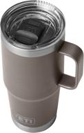 ☕️ yeti rambler 20 унций travel mug: нержавеющая сталь, вакуумная изоляция, крышка stronghold lid - sharptail taupe логотип