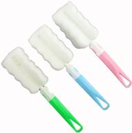 🍼 honbay pack of 3 dismountable long handle bottle brushes – baby bottle cleaner, nipple brush, glass jar mug kitchen washing cleaning tools logo