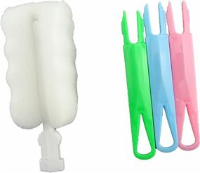 img 2 attached to 🍼 Honbay Pack of 3 Dismountable Long Handle Bottle Brushes – Baby Bottle Cleaner, Nipple Brush, Glass Jar Mug Kitchen Washing Cleaning Tools