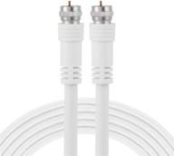 📺 ge rg6 coaxial cable, 6 ft. f-type connectors, double shielded coax, low loss coaxial cable - ideal for tv antenna, dvr, vcr, satellite receiver, cable box, home theater – white, 33602 logo