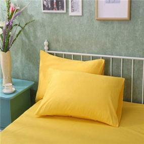 img 2 attached to 🌼 Yellow AWLAND Pillowcases - Set of 2 Standard Size Bedding Pillow Covers, Egyptian Microfiber Protectors, 19 x 29 inch