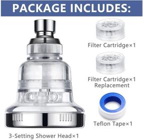 img 1 attached to 🚿 JESMURA Vitamin C Shower Head Filter with 2 Replacement Cartridges - Hard Water Softener, Chloramine & Fluoride Reducer, Sediment Remover - High Pressure Shower Sprayer, Water Saving