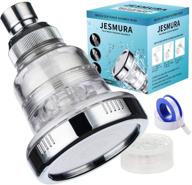 🚿 jesmura vitamin c shower head filter with 2 replacement cartridges - hard water softener, chloramine & fluoride reducer, sediment remover - high pressure shower sprayer, water saving logo