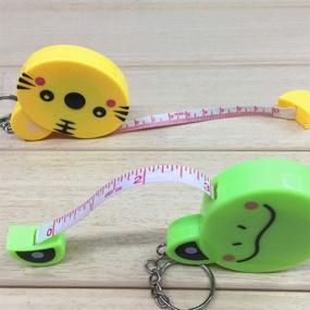 img 3 attached to 📏 4pcs Toyvian Mini Tape Measure Keychains - Soft Retractable Animal Shape Measuring Tools for Cloth Sewing (Random Pattern)