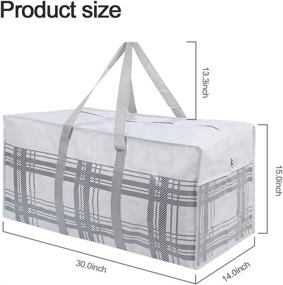 img 1 attached to 👜 8-PACK Extra Large Moving Bags: Space Saver Tote for Closet Organization with Zipper & Handles - Heavy Duty Storage Solution for Shoes, Blanket, Pillow, Clothes, Moving Supplies