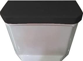 img 4 attached to 🚽 Toilet Tank Lid Cover - Black Fabric Cover for a Lid Toilet Tank by Madeals