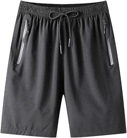 img 4 attached to 🩳 Quick-Dry Men's Gym Workout Shorts: Lightweight Athletic Training, Running, Hiking Jogger with Zipper Pockets