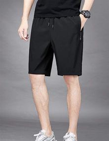 img 2 attached to 🩳 Quick-Dry Men's Gym Workout Shorts: Lightweight Athletic Training, Running, Hiking Jogger with Zipper Pockets