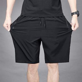 img 1 attached to 🩳 Quick-Dry Men's Gym Workout Shorts: Lightweight Athletic Training, Running, Hiking Jogger with Zipper Pockets