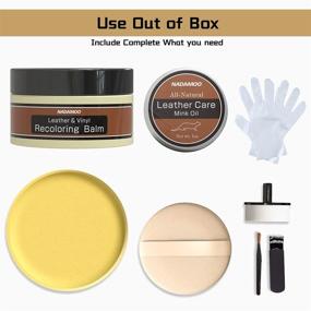 img 2 attached to 🛋️ Revive and Restore: NADAMOO Cream Leather Recoloring Balm with Mink Oil Leather Conditioner and Repair Kit for Couches, Car Seats, Furniture, Shoes, Bags – Effective Scratch Repair Solution!