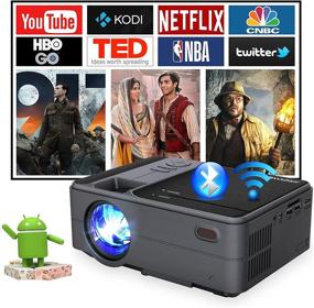 img 4 attached to Full HD 1080P Mini Projector with WiFi & Bluetooth - Wireless Smart Android OS, Screen Mirroring Airplay Zoom for HDMI USB Laptop PS4 TV Stick DVD - Ultimate Home Theater Indoor Outdoor Movie Experience