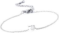 💍 vu100 stainless bracelet monogram anklet: trendy women's jewelry for girlfriend logo