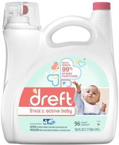 img 4 attached to 🚼 Dreft Stage 2: Active Baby Liquid Laundry Detergent (High-Efficiency) - 150 oz, 96 Loads