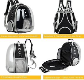 img 3 attached to 🐱 JAYSIMXIN Expandable Cat Backpack Carriers - Foldable, Breathable, and Clear Bubble Bag for Travel, Hiking, and Outdoor Use - Pet Carrier for Small Dogs, Puppies, and Cats