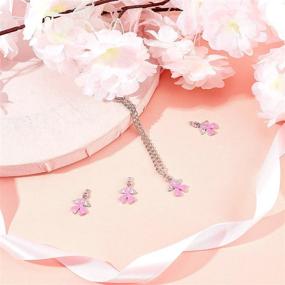 img 2 attached to 🎗️ PH PandaHall 20pcs Pink Ribbon Awareness Charms: Enamel Angel Wing Pendant Charms for Breast Cancer Ribbons Lapels, Women's Necklace Bracelet Crafts