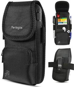 img 4 attached to 📱 Cell Phone Holster with Magnetic Cover - Belt Clip Pouch for iPhone 13 Pro Max, 12 Pro Max, 12 Pro, 11 Pro Max, 11, Xs Max, Xr with Rugged Phone Case - Zipper Storage and Credit Card Pocket - Magnet