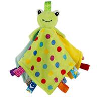 🐸 inchant taggie baby security blanket: the perfect comforter for toddlers - green frog animal plush toy included with taggy tags logo