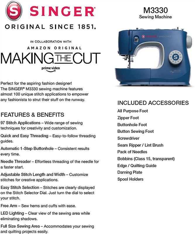 Singer M3330 Making The Cut Sewing Machine