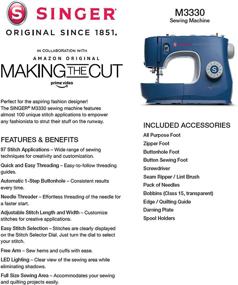 img 2 attached to SINGER M3330 Making The Cut Sewing Machine: 97 Stitch Applications, Accessory Kit, Simple & Easy To Use, Blue - A Comprehensive Review