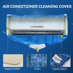 img 1 attached to 🌬️ Ultimate Protection for Split Air Conditioning: Waterproof Cover Bag with Drain Outlet and Two Sides Support Plates - Large Size Service Bag with Water Pipe