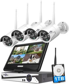 img 4 attached to 📷 [8CH Expandable, 2K] Hiseeu All-in-one Wireless Security Camera System with 8CH 10.1&#34; 1296P Monitor, 4pcs 3MP Indoor/Outdoor Wireless Home Security Cameras, Remote Access, One-way Audio, 1TB HDD