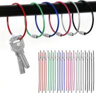 🔑 36 pcs 6 1/5 inch assorted color coated wire keychains, colored stainless steel cable key ring loop for hanging luggage tags or id tags - fortomorrow логотип