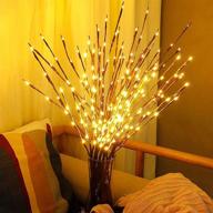 🌳аккумуляторное salix tree led branch light - 30 дюймов, набор из 2-х штук, теплый белый свет - предмет интерьера для оформления дома в стиле романтической декорации. логотип