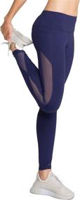 img 3 attached to 🩲 Lovely LOVESOFT Mesh Leggings for Women: High Waist, Ankle Length Yoga Pants for Workout, Running, Fitness - Non-See Through!