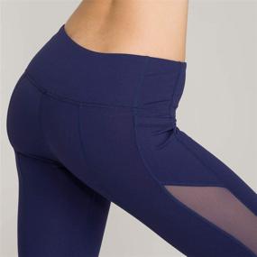 img 2 attached to 🩲 Lovely LOVESOFT Mesh Leggings for Women: High Waist, Ankle Length Yoga Pants for Workout, Running, Fitness - Non-See Through!