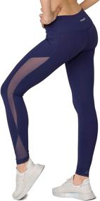 img 4 attached to 🩲 Lovely LOVESOFT Mesh Leggings for Women: High Waist, Ankle Length Yoga Pants for Workout, Running, Fitness - Non-See Through!