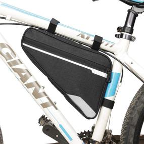 img 4 attached to 🚲 KNMNIU Sport Bike Storage Bag - Triangle Saddle Frame Pouch for Cycling