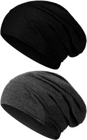 img 4 attached to 💤 Premium Satin Lined Sleep Cap: Adjustable Slouchy Beanie Hat for Women and Girls