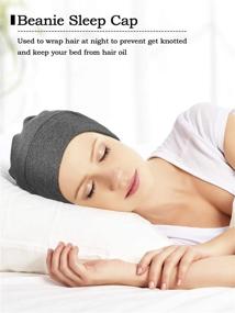 img 1 attached to 💤 Premium Satin Lined Sleep Cap: Adjustable Slouchy Beanie Hat for Women and Girls