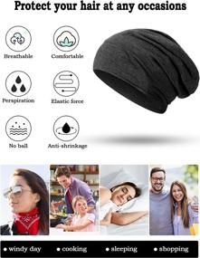 img 3 attached to 💤 Premium Satin Lined Sleep Cap: Adjustable Slouchy Beanie Hat for Women and Girls