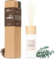 premium home lights reed diffuser gift set: natural eucalyptus cedarwood fragrance oil for office, aromatherapy air freshener, 200ml/6.76 fl.oz. логотип