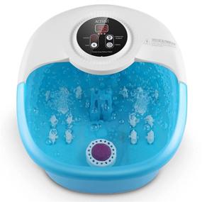 img 4 attached to 🏠 Home Office Foot Massager - Soothing Heat, Vibration, Bubbles, Shiatsu Massage Plates, Pumice Stone, Digital Temperature Control - Alleviates Foot Fatigue