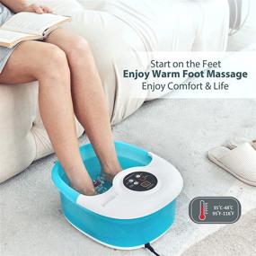 img 3 attached to 🏠 Home Office Foot Massager - Soothing Heat, Vibration, Bubbles, Shiatsu Massage Plates, Pumice Stone, Digital Temperature Control - Alleviates Foot Fatigue