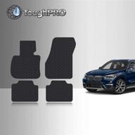 🚗 toughpro all-weather heavy duty black rubber floor mats accessories set (front row + 2nd row) compatible with bmw x1 made in usa 2016-2021 logo