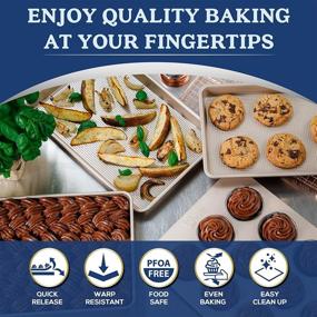 img 2 attached to 🍪 10 x 15 Jelly Roll Baking Sheet Pan - Warp-Resistant & Nonstick - Ideal for Baking and Roasting - Heavy-Duty Design - Food-Safe Coating