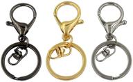 🔑 dgol 30 sets lobster trigger swivel clasps: keychain ring carabiner buckles with 3 color versatility logo