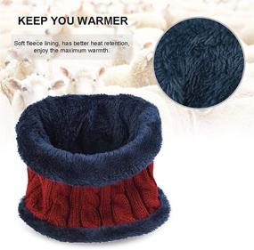 img 1 attached to 🧣 MUCO Winter Beanie Hats Scarf Set: Warm Knit Hat with Thick Fleece Lining and Slouchy Design for Men and Women