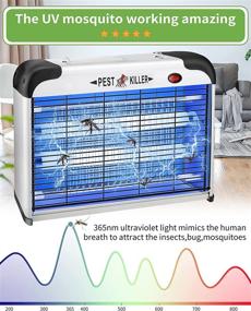 img 1 attached to 🐜 20W UV Lamps Electric Bug Zapper - Indoor & Outdoor Mosquito Killer, Insect Fly Trap for Residential & Commercial Use - Free Standing/Wall Hanging (Includes 4 Pack Bulbs)