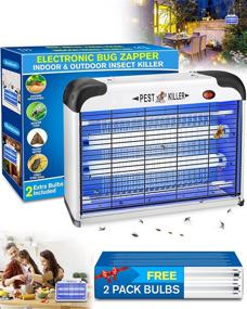 img 4 attached to 🐜 20W UV Lamps Electric Bug Zapper - Indoor & Outdoor Mosquito Killer, Insect Fly Trap for Residential & Commercial Use - Free Standing/Wall Hanging (Includes 4 Pack Bulbs)
