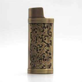 img 3 attached to 🌸 Enhance Style and Protection with Lucklybestseller Vintage Floral Metal Lighter Case Cover Holder for Mini BIC Lighter J5