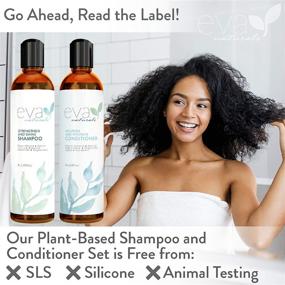 img 1 attached to 🌿 Eva Naturals' 8 oz. Hair Care Set: Natural Strengthening Shampoo & Conditioner - Revive Color Treated Hair with Amino Acids, Herbal Extracts, and Moisture Boost